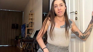 POV: Locked Toilet Door: a Powerful Stream of Urine on the Floor and Talking to You