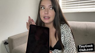 SPH solo GF talks dirty to small penis BF in femdom way