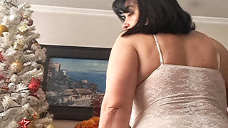 Stepmom in a Lace Bodysuit Tucked Into Her Pussy