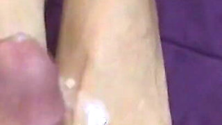 Julia in Amazing Amateur Footjob POV