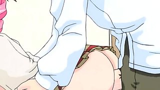 Slutty anime teen with big tits