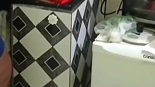 Distracted employee takes cumshot in the ass without knowing