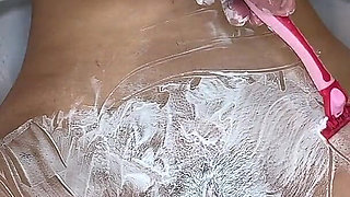 Shaving a Hairy, Tight, Beautiful Pussy with a Razor and Trimmer!