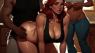 Redhead Stepdaughter Watches Me Fuck Her Stepmom on Couch - Hentai 3D Sex Story