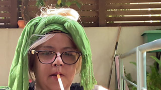 Morning Outdoor Smoking Ritual - BBW Brazilian MILF Goddess