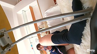 Japanese Beauty Unveils Hidden Desire in Slim Voyeur Peek