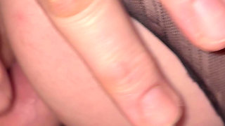 Teasing her arsehole close up with my dick