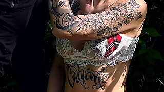 A Student Gave a Blowjob to a Stranger in a College Park and Received Cum in Her Mouth, Cum Kissing and Cum Swapping