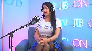 Busty Mayaofi Goes Wild On The Machine and Ends Up Asking For All The Cameramans Cum On Her Face