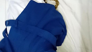 18 Year Old College Girl in Uniform Fucked Doggie by Old Man