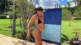 First She Took a Shower with a Hose. Then, She Took a Shower with a Dick.