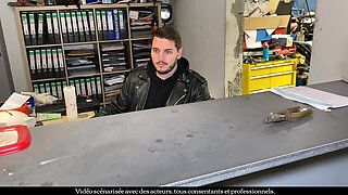 French Pegging - Garage of Humiliation: the Boss Orchestrates a Memorable Punishment with His Dominatrixes