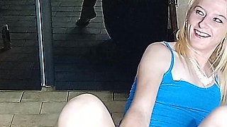 Hot Blonde 18 Year Old Babe Fucking Rc Car with Dildo