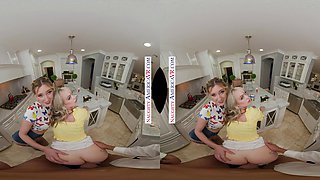 Naughty Coeds, Katie Kinz And Lilly Bell, Enjoy A Creamy Sundae With Their Friends Dad