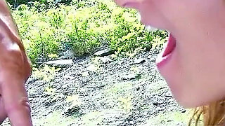 Clown fucks tied up teen Charlotte outdoor anal