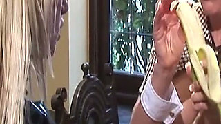 Mysterious Sexual Game Scene-1_lesbian Couple in Sexy Lingerie Having Sex in the Kitchen