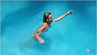 Candy Enjoying A Summer Day In The Pool