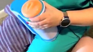 Sperm bank nurse in New York uses a matching to collect my cum