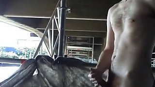 Construction Cock Outdoor Handjob
