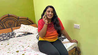 Step sister caught by going to oyo room for her boyfriend, she wearing there pink bra panty , Full Hindi Viral Video