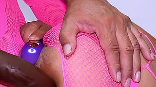 Hot Anal Training Session with a Huge Giant Black Dildo