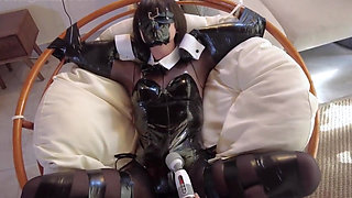 Mz16 - a Chinese Girl Wearing Black Stockings and a Latex Suit Is Bound with Duct Tape