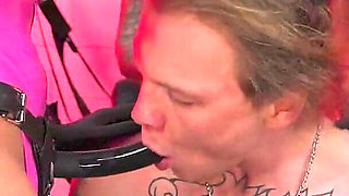 Lucky Bitch Boy Sub Gets His Mouth Fucked and Balls Beaten