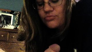 Big Beautiful Woman Gives Blowjob to Her Man
