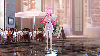 [mmd] Lingyuan - Comfortable Thing Milk Chain Tight Miniskirt White Silk Leg Rings