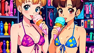 hentai 2026! Sexy young student plays in a sex shop