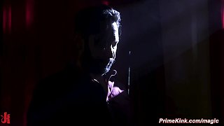 Man anal hardcore fucks girlfriend in bondage