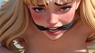 White Blonde Bound in Africa - Horny Pussy Ready for Tribe Creampie