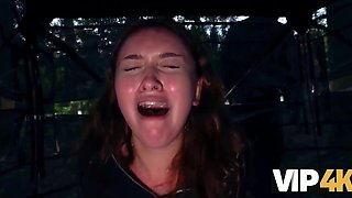 Hot redhead with nice ass enjoys exciting fuck in the woods