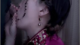 Female College Student Put On A Chinese Dress And Have A Blowjob And Cum In Mouth