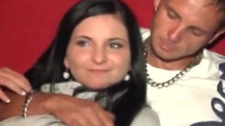 Horny agent gets fucked and jizzed on belly in casting threesome