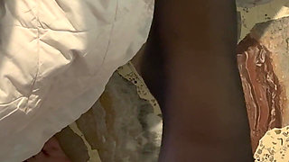 Rubbing Cock on Feet and Ass in Pantyhose