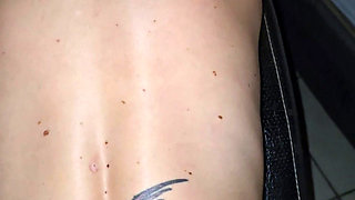 Real milf fucked in a bunny outfit at a sex club with a banana flavoured  condom