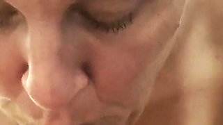 Mature with Saggy Boobs Sucking Dick Till It Explodes in Her Mouth and She Loves Swallowing It All!