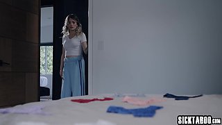 Kinky stepsister gets fucked by stepdad