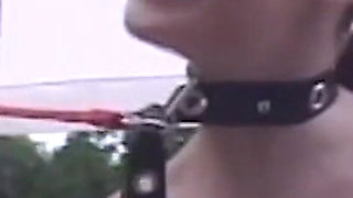 Collared Brunette MILF Drains Cock for Hot Facial