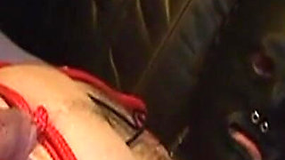 Mature Mistress Binds Masked Sub for Hot Wax Play