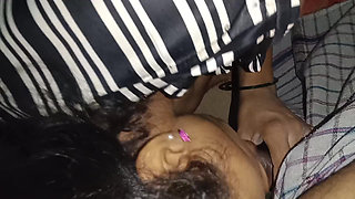 The desi bhabhi didn't get any pleasure from the cock, so she's fingering her pussy to get off.