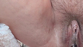 Pussy Masturbation and Urination Outdoors