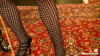 Service Day: Blonde and Redhead Slaves Get Fingered, Whipped and Creampied by Master