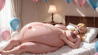 Gagged Pregnant Woman with Giant Belly - Tied up & Extremely Aroused