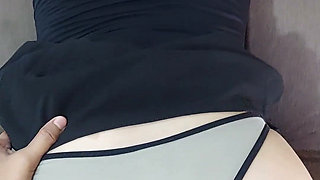 I Saw My Stepsister in a Miniskirt and Couldn't Resist Rubbing Against Her Panties Until They Stained