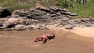 Hot Latina Babe Gets Her Pussy Fucked on the Beach