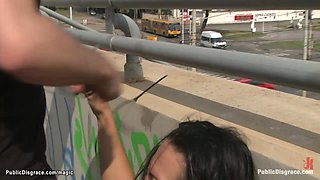 Romanina bitch made to crawl in public