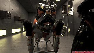 Slave Stuck in Steel Bitchsuit - 3D Metal Bondage Training