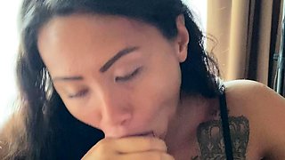 Sassy amateur doll performs kick ass blowjob